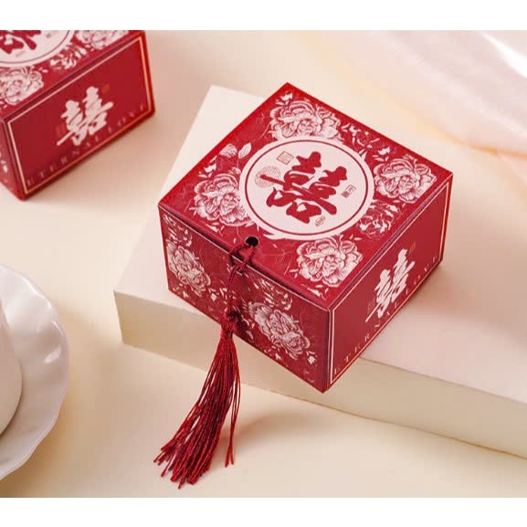 Hộp tua chữ hỷ đỏ (100 Hộp)