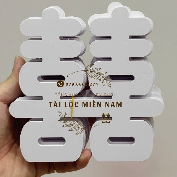 Chữ hỷ fomex trắng