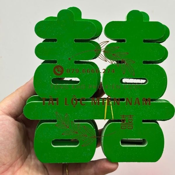 Chữ hỷ fomex xanh lá